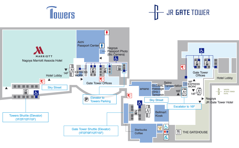 TOWERS & JR GATE TOWER floor map
